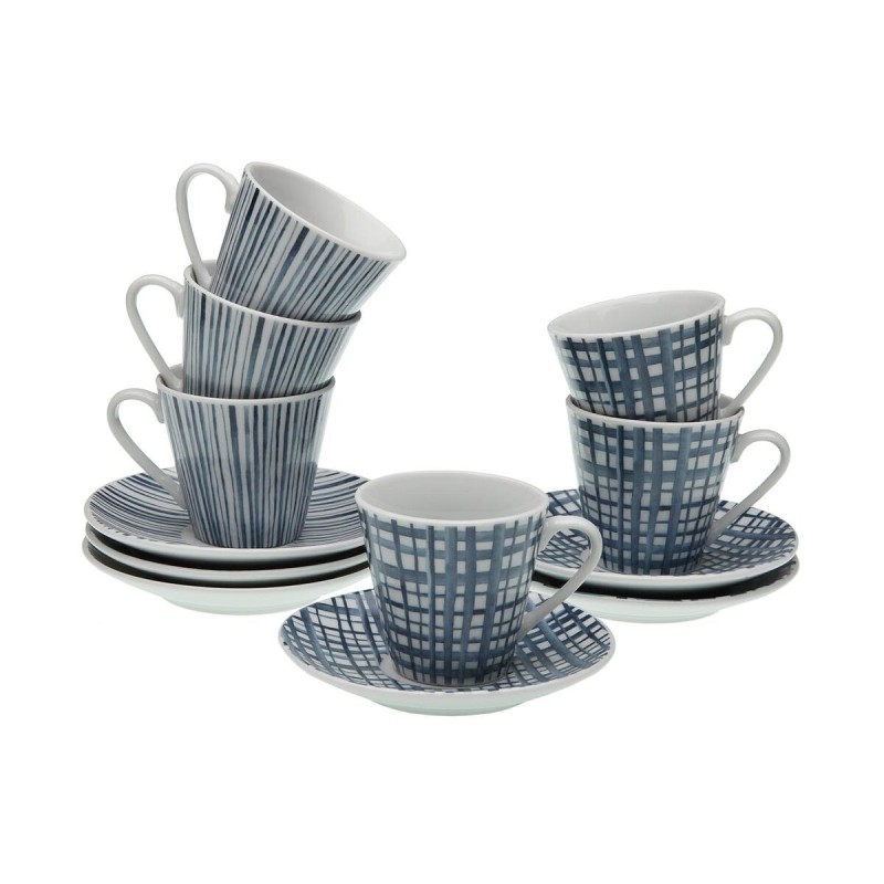 Lot de tasses avec soucoupes Versa Bleu Porcelaine