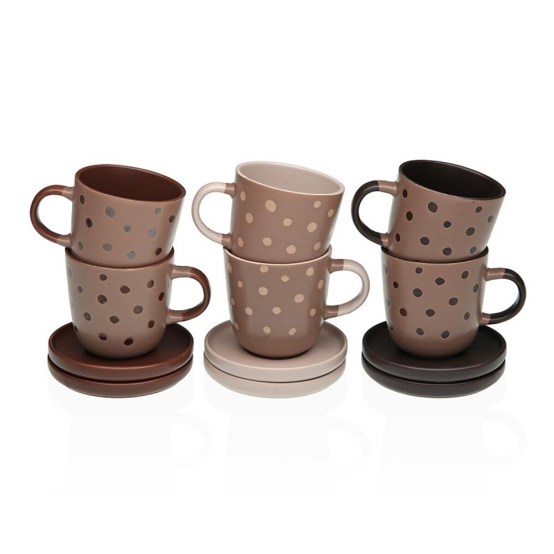 Lot de tasses avec soucoupes Versa Adanna Grès