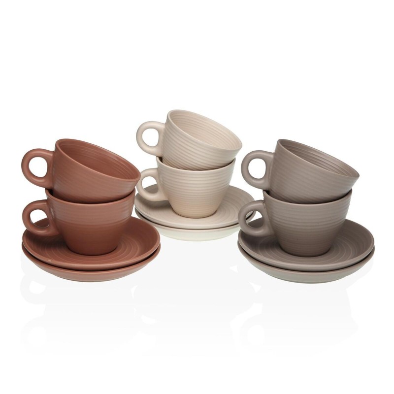 Lot de tasses avec soucoupes Versa Awa Grès