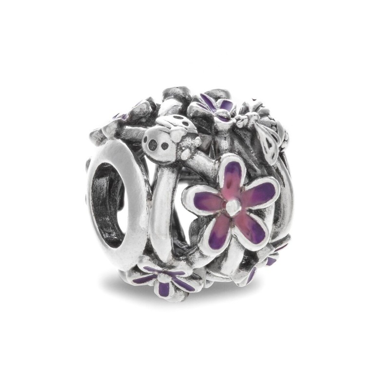 Perle de verre Femme Pandora OPENWORK PURPLE DAISY Argenté Violet