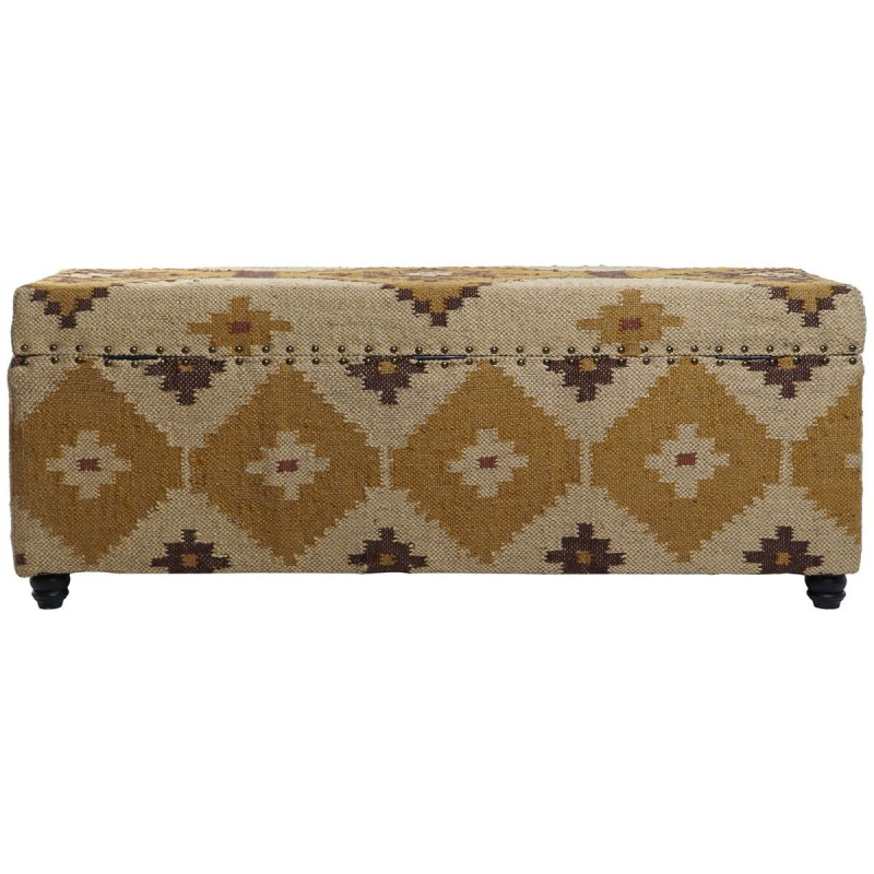 Coffre Home ESPRIT Beige Moutarde Coton 120 x 40 x 45 cm