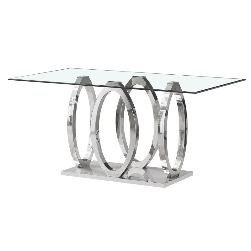 Table de Salle à Manger Home ESPRIT Acier Verre trempé 160 x 90 x 76 cm