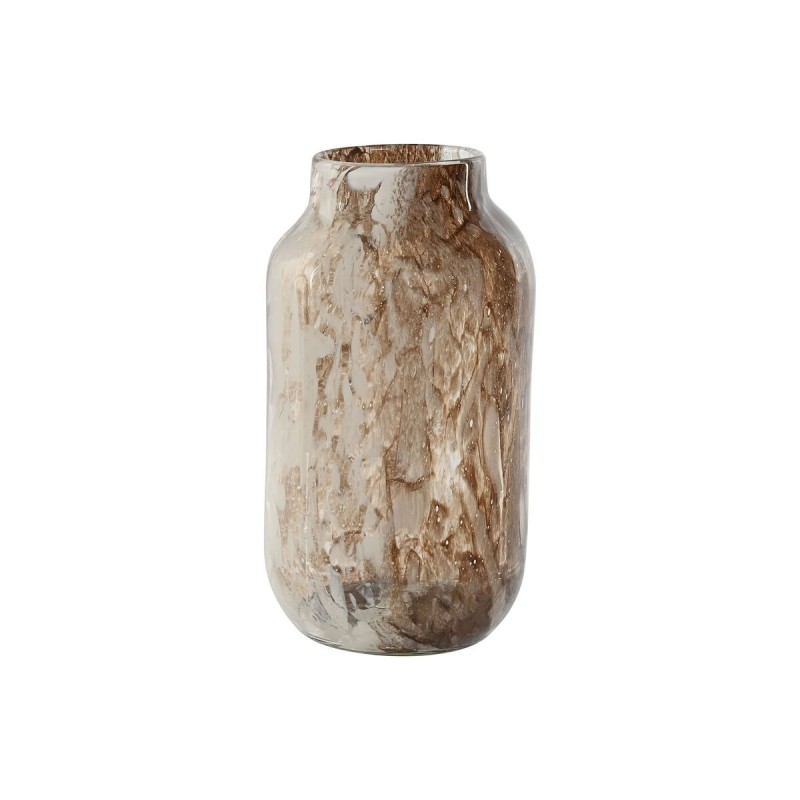 Vase Home ESPRIT Blanc Marron Verre Moderne 17 x 17 x 30 cm