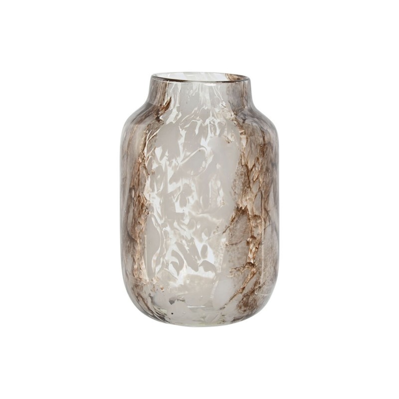 Vase Home ESPRIT Blanc Marron Verre Moderne 13 x 13 x 19