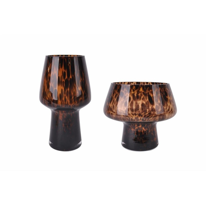 Vase Home ESPRIT Marron Noir Verre Moderne 16,5 x 16,5 x 29 cm