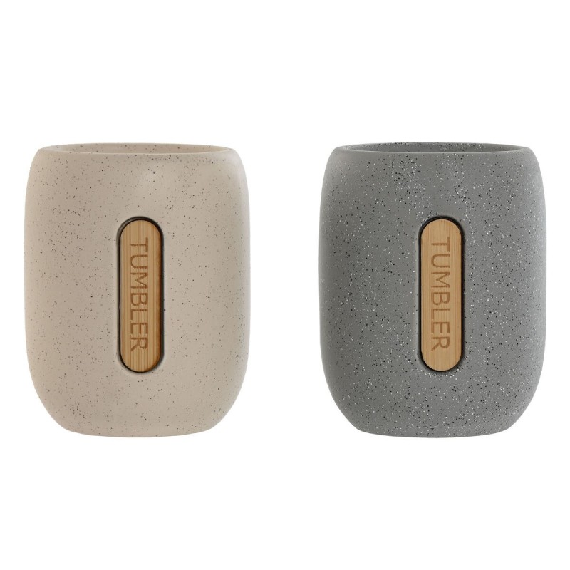 Support pour brosses à dents Home ESPRIT Gris Crème Dolomite 8