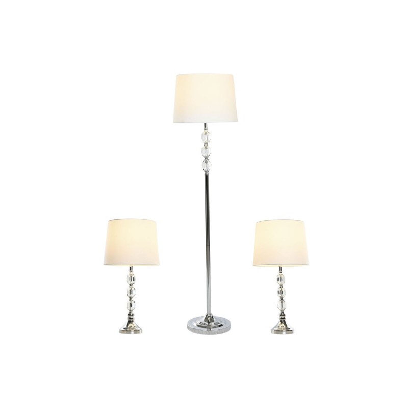 Lampadaire Home ESPRIT Blanc Argenté 50 W 220 V 35 x 35 x 150 cm (3 Pièces)