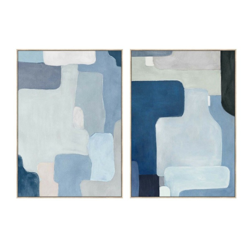 Cadre Home ESPRIT Bleu Abstrait Urbaine 100 x 4 x 140 cm (2 Unités)