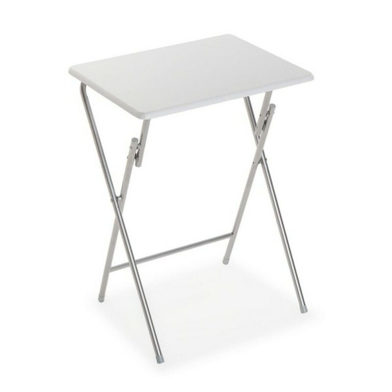 Table Piable Versa Blanc Métal Bois MDF (37