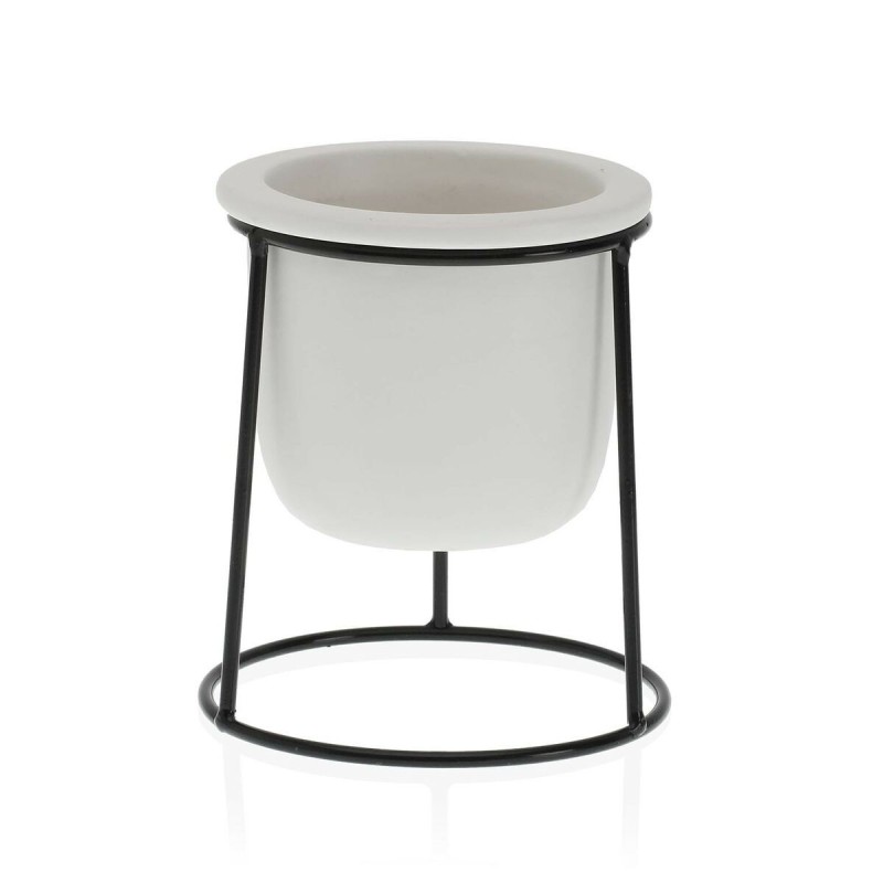 Pot Versa Blanc Métal Céramique Plastique Carré Minimaliste 10