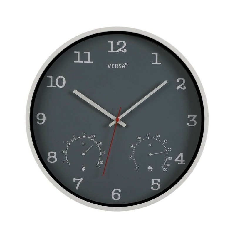 Horloge Murale Versa Gris Plastique (4