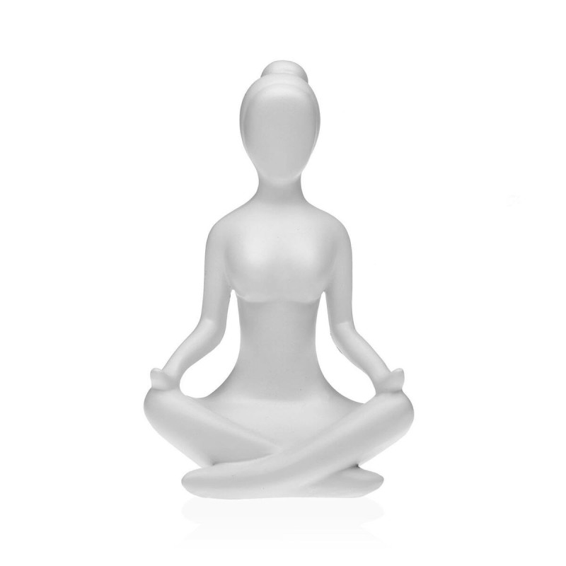 Figurine Décorative Versa Blanc Yoga 12 x 20 x 10 cm Résine