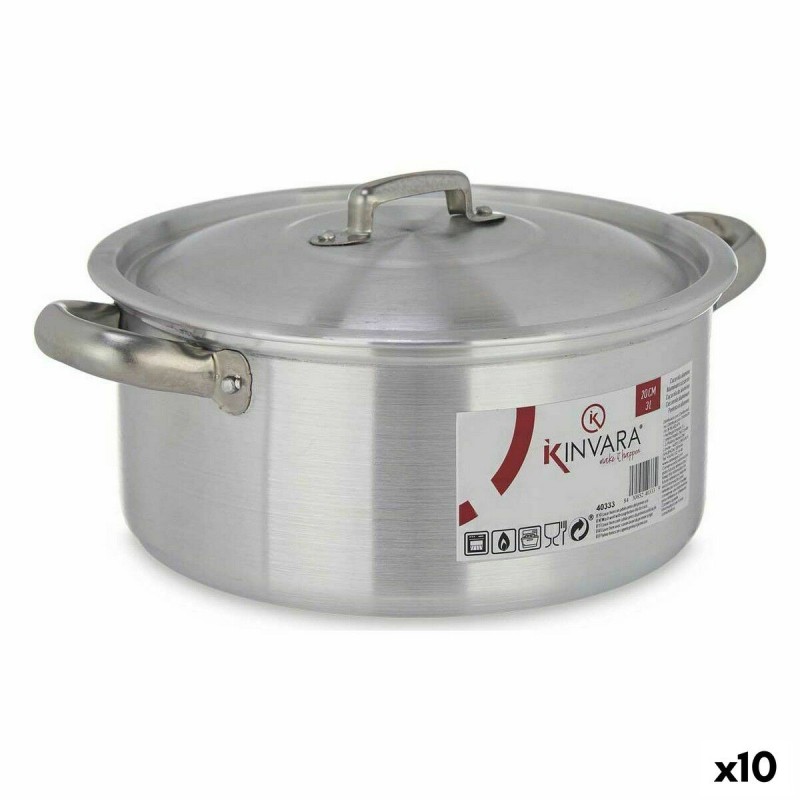 Casserole avec Couvercle Kinvara 100005 Argenté 3 L (10 Unités)