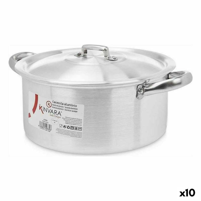 Casserole avec Couvercle Kinvara 100006 Argenté 4 L 24 x 13 x 31 cm (10 Unités)