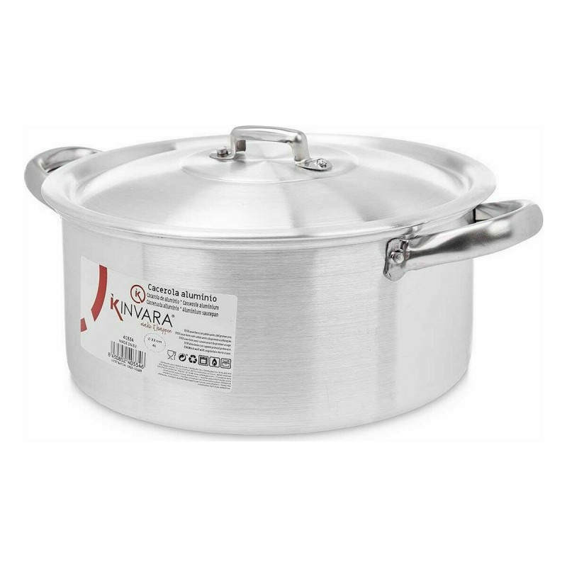 Casserole avec Couvercle Kinvara 100006 Argenté 4 L 24 x 13 x 31 cm (10 Unités)