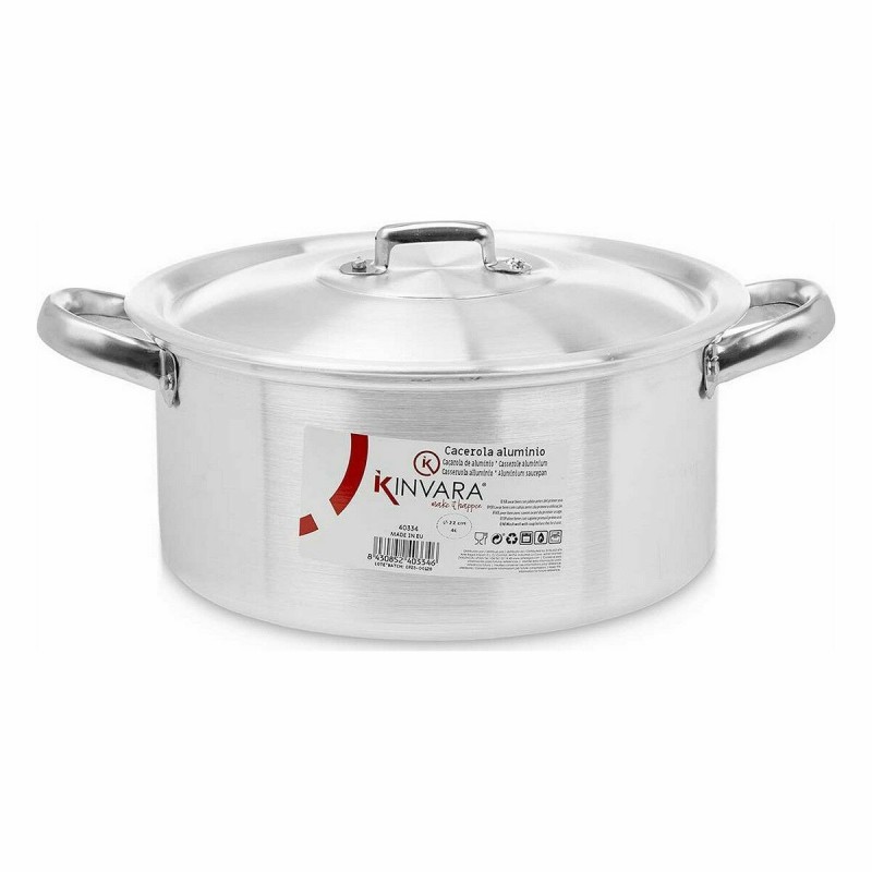 Casserole avec Couvercle Kinvara 100006 Argenté 4 L 24 x 13 x 31 cm (10 Unités)