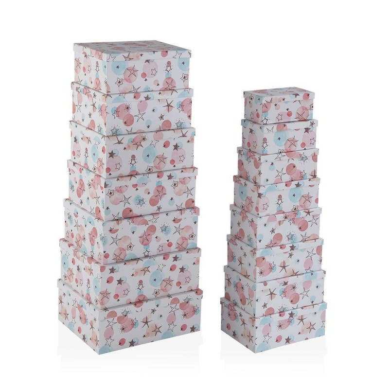 Jeu de Caisses de Rangement Empilables Versa Etoiles Carton 15 Pièces 35 x 16