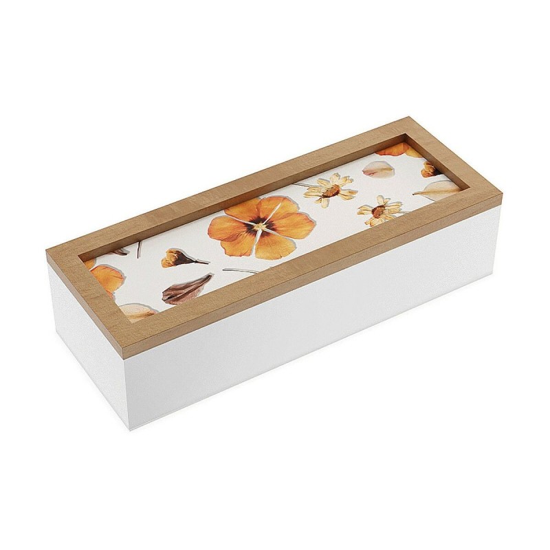 Boîte Décorative Versa Pétales Bois MDF 9 x 6 x 24 cm