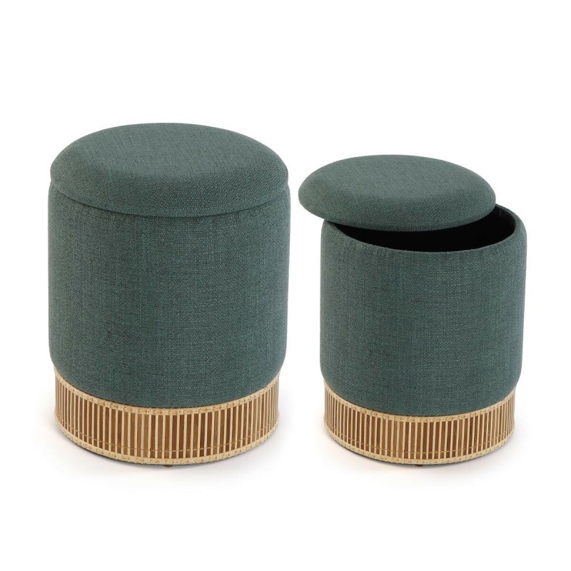 Pouf convertible Versa Vert Bambou Bois MDF 36 x 44 x 36 cm (2 Pièces)