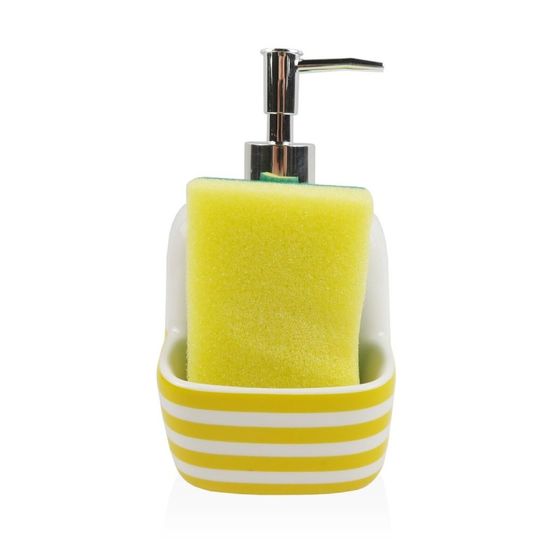 Distributeur de Savon Versa Jaune Céramique Rayures 9