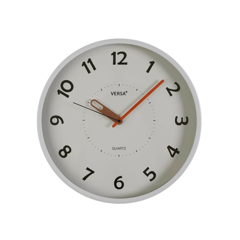 Horloge Murale Versa Blanc Plastique 4 x 30 x 30 cm