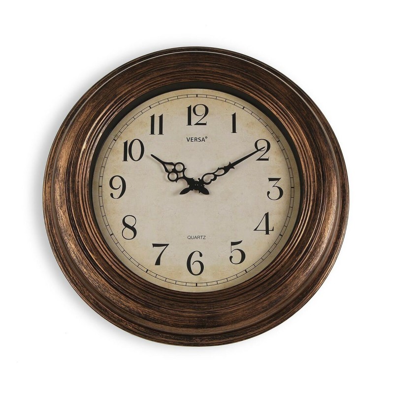 Horloge Murale Versa Antique Doré Plastique 4