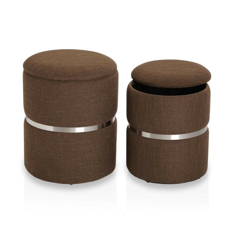 Pouf convertible Versa Marron Polyester Bois MDF