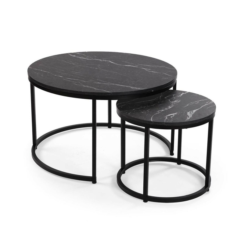 Jeu de 2 tables Versa Aurea 48 x 48 x 42 cm 80 x 80 x 48 cm