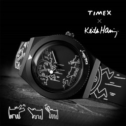 Montre Homme Timex Q X KEITH HARING SPECIAL EDT. Noir (Ø 38 mm)