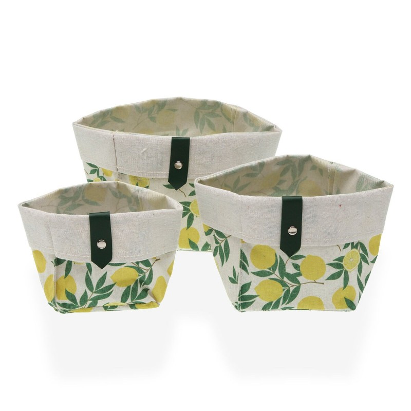 Set de basket Versa Textile Citron 14 x 14 x 14 cm