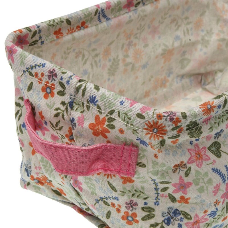 Set de basket Versa Textile Fleurs 18 x 14 x 28 cm