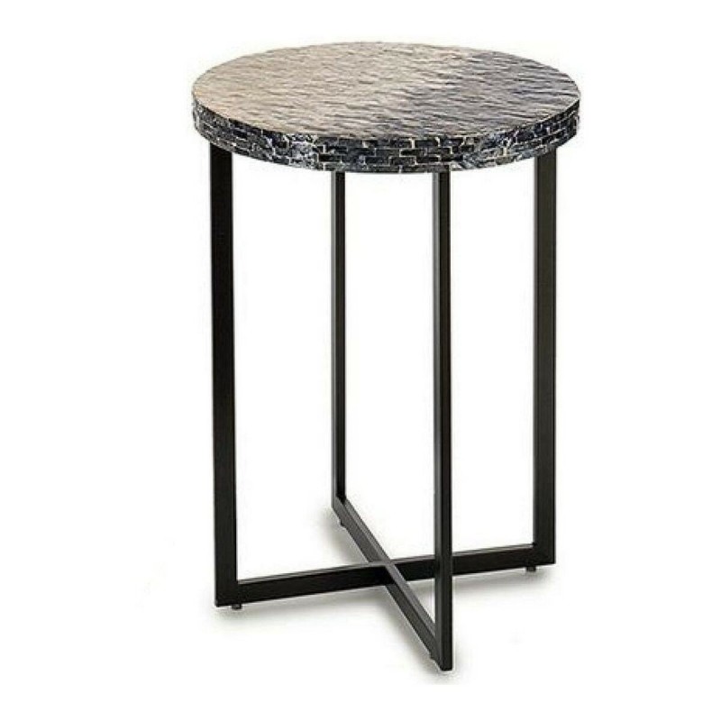 Table d'appoint Gris Métal Nacre noire Contre-plaqué (45 x 62 x 45	 cm)