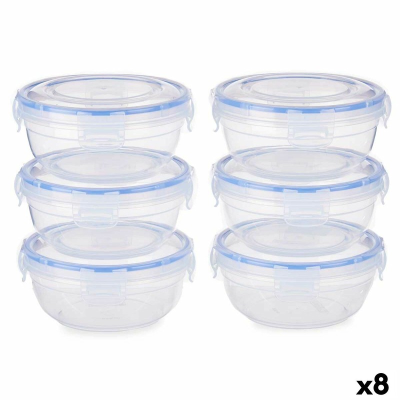 Ensemble de Boîtes à Lunch Leknes 30502 Bleu Transparent Plastique 800 ml 15