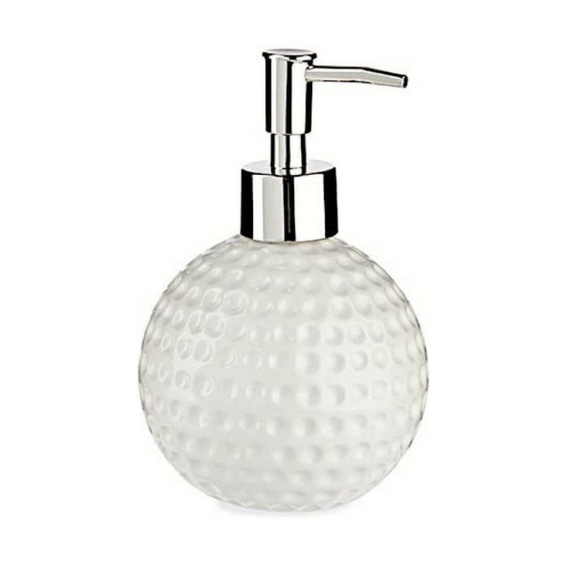 Distributeur de Savon Berilo Golf Blanc Métal Céramique 300 ml 10 x 15 x 10 cm