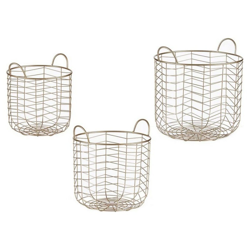 Lot de paniers Doré Métal (3 pcs)