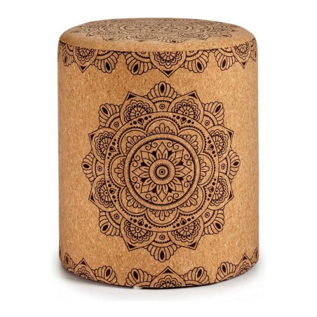 Pouf Mandala Marron MDF Liège (34 x 39 x 34 cm)