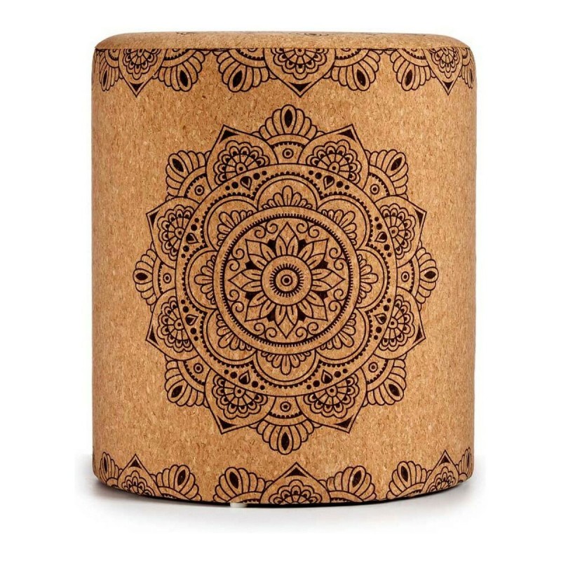 Pouf Mandala Marron MDF Liège (34 x 39 x 34 cm)