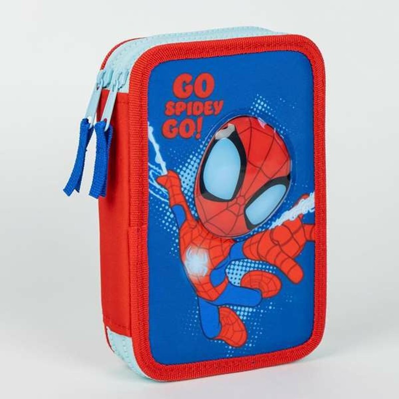 Trousse d'écolier Spidey Bleu 12,5 x 19,5 x 4,5 cm