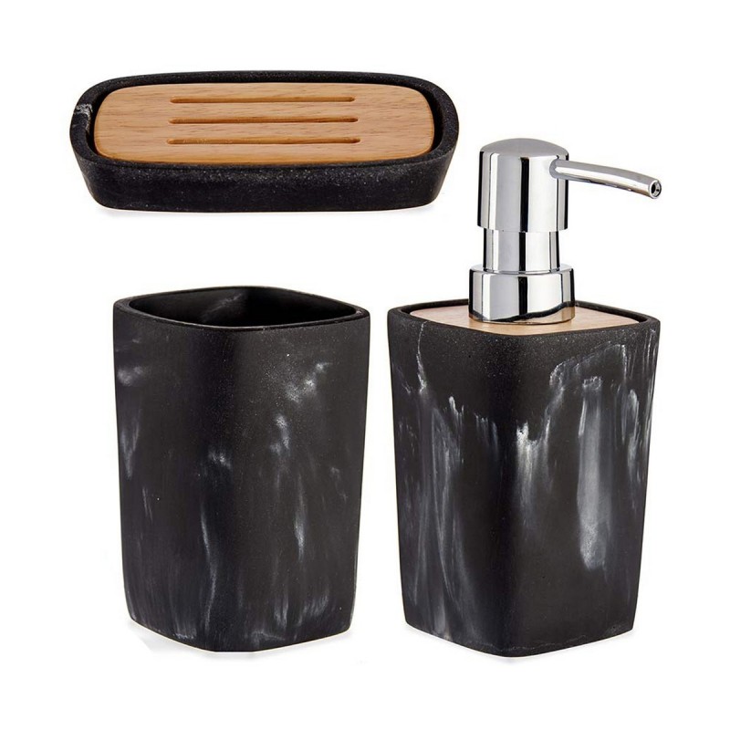 Ensemble de Bain Berilo B5646-S3 Marron Noir Bambou Plastique