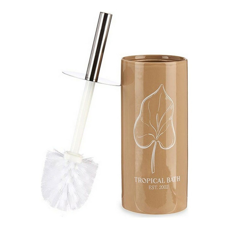 Brosse de salle de wc Berilo Tropical Bath Blanc Marron Argenté Céramique 9