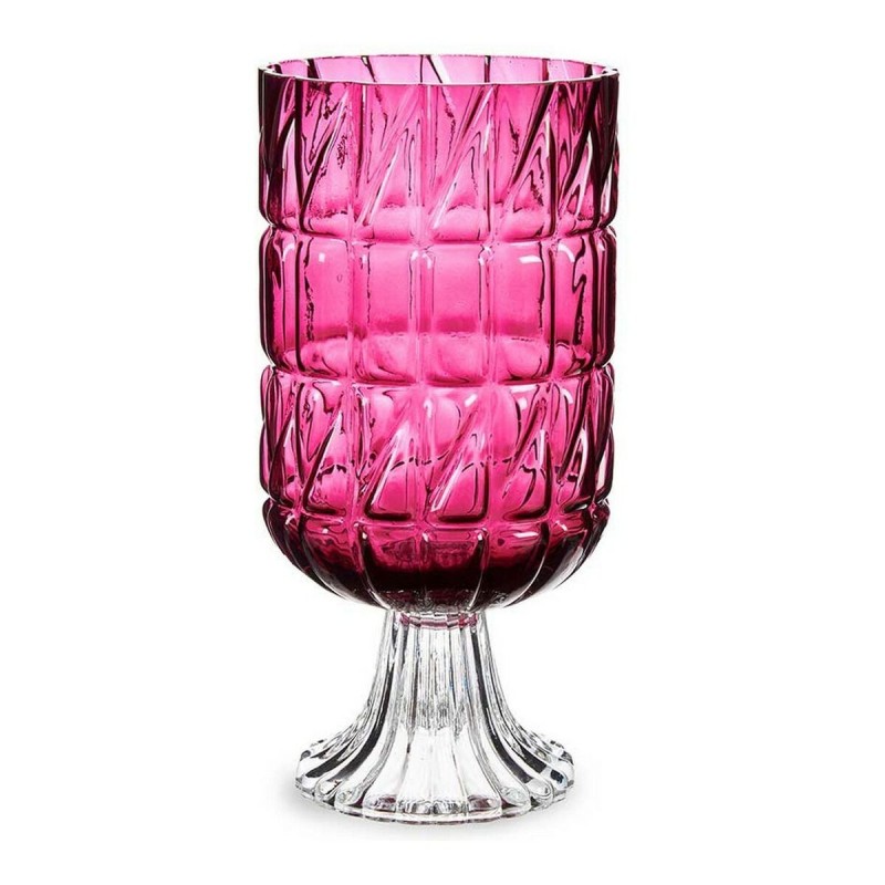 Vase Rose Taillé Verre (13 x 26