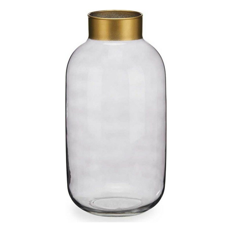 Vase Lisse Gris Doré verre (14