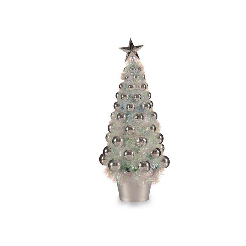 Sapin de Noël Iridescent Argenté Plastique 16 x 37