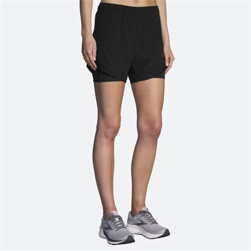 Short de Sport pour Femme Brooks Chaser 5" 2-in-1 Noir