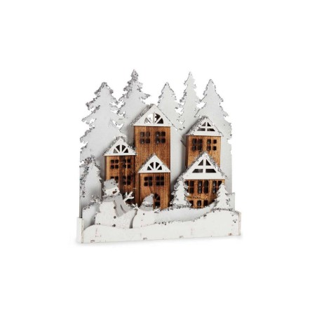 Figurine Décorative Blanc Marron Bois ville 44 x 44