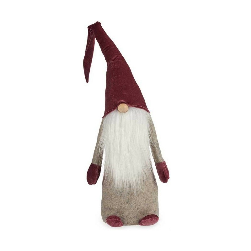 Figurine Décorative Gnome Gris Bordeaux Blanc Bois Sable 20 x 100 x 25 cm