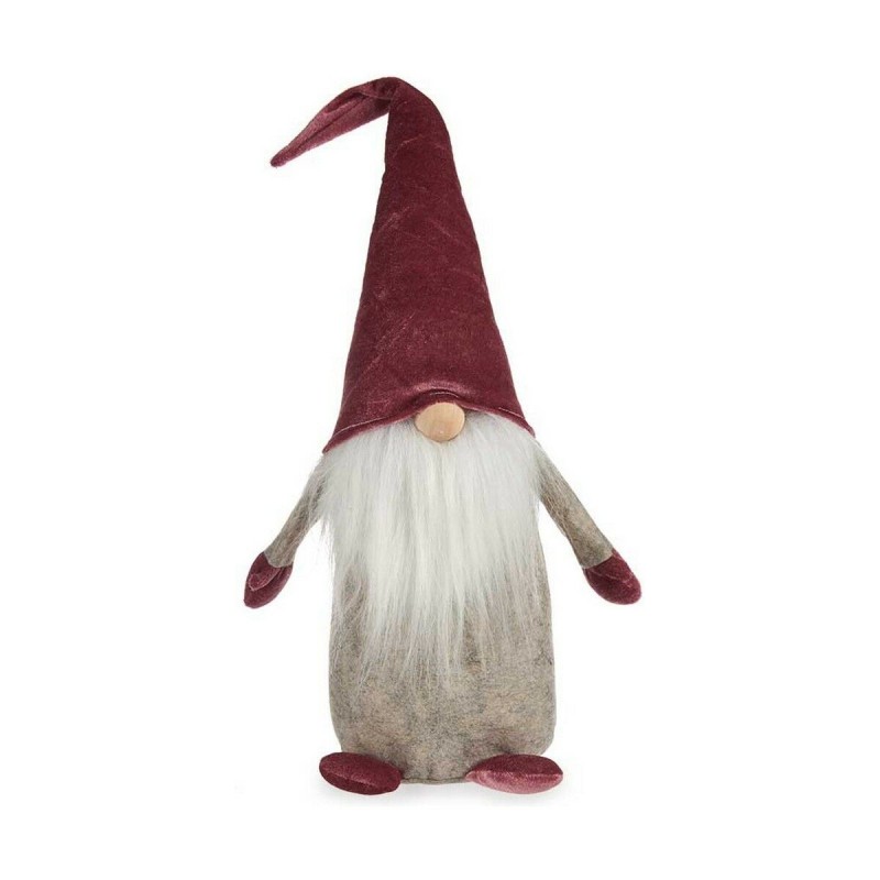 Figurine Décorative Gnome Gris Bordeaux Blanc Bois Sable 14 x 48 x 17