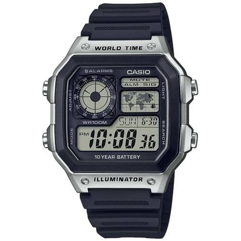 Montre Homme Casio ILLUMINATOR WORLDTIME Noir Gris (Ø 40 mm)