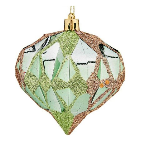 Boules de Noël Diamant Ø 8 cm 6 Unités Vert Plastique