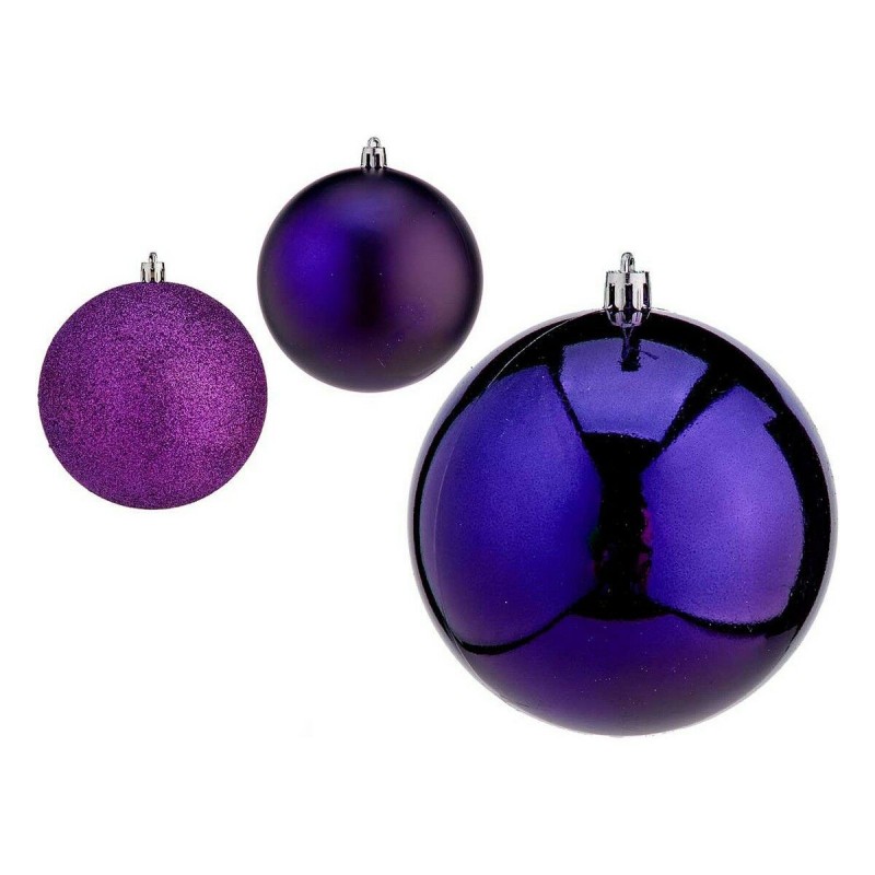 Boules de Noël Ø 10 cm 6 Unités Violet Plastique